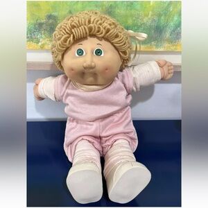 Cabbage Patch Kids CPK Boy Girl Doll Short Blonde Hair Dimples 1985 Vintage 80s